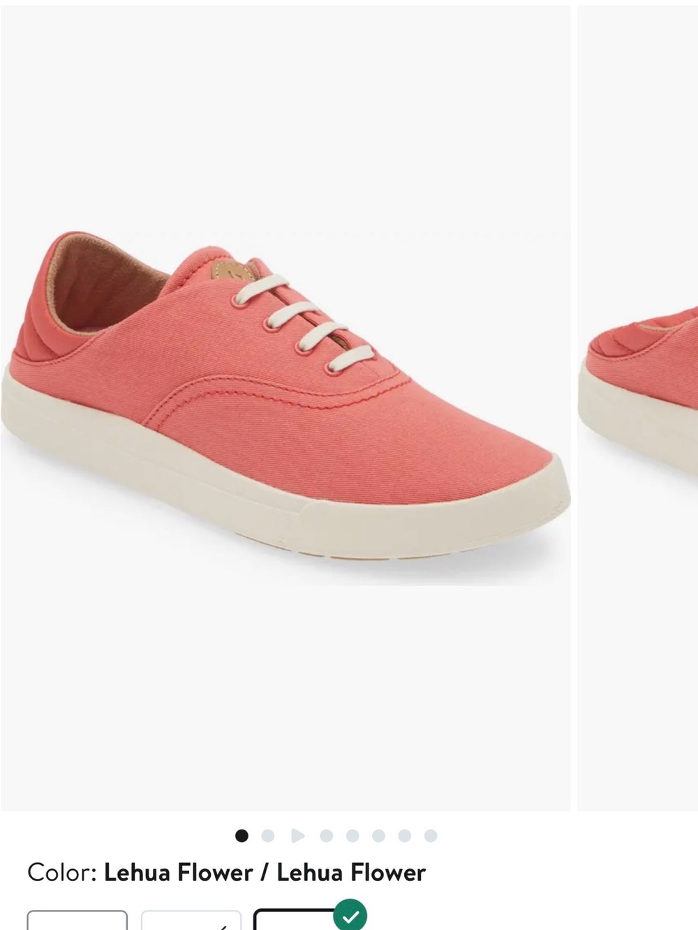 Olukai Kohu Lehua Flower Coral Canvas Women's Casual Sneakers NWOT Size 9